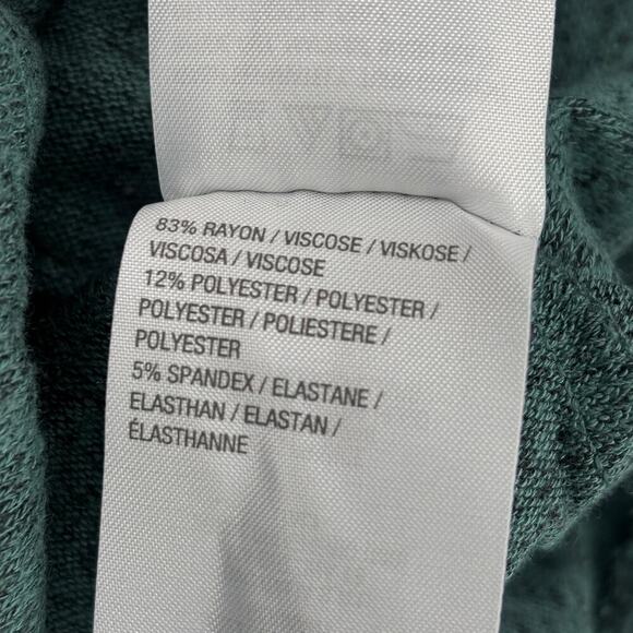 AnyBody Peplum Tunic Top Womens Size L Pine Green Brushed Hacci Cowl Neck - Picture 10 of 10